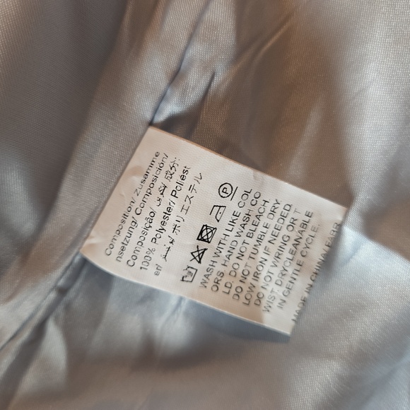 Manfinity Pastel Eggshell Blue Gold Metallic Floral Suit Coat Blazer - Picture 15 of 15